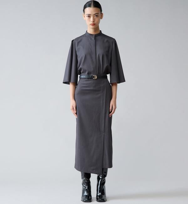 TIARA「フレアスリーブバンドカラーブラウス」|シャツ・ブラウス|