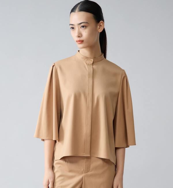 TIARA「フレアスリーブバンドカラーブラウス」|シャツ・ブラウス|