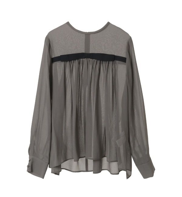 TIARA「リボンディテールブラウス」|シャツ・ブラウス|チャコールグレー