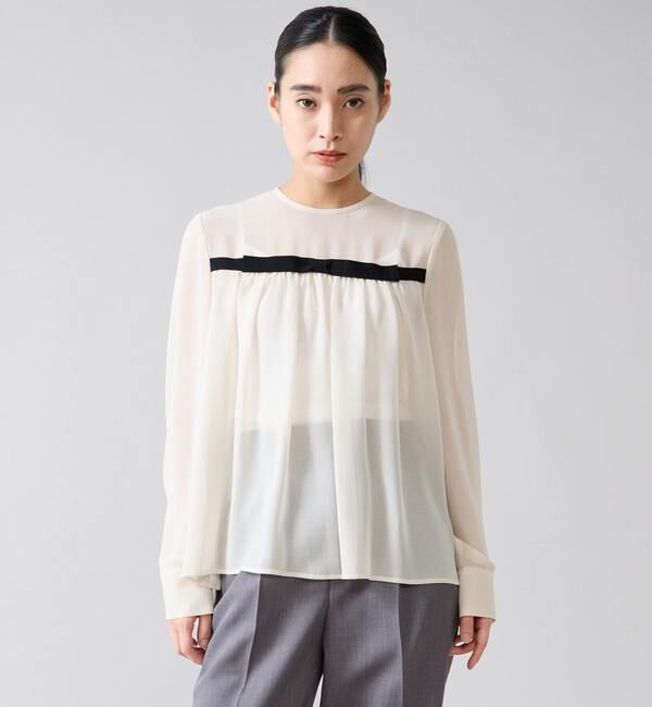 TIARA「リボンディテールブラウス」|シャツ・ブラウス|アイボリーベージュ