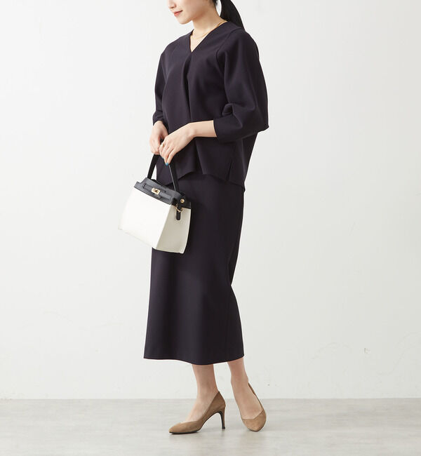 Liesse「ボンディングニットVネックドルマントップス（セットアップ対応可）」|シャツ・ブラウス|