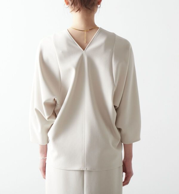 Liesse「ボンディングニットVネックドルマントップス（セットアップ対応可）」|シャツ・ブラウス|