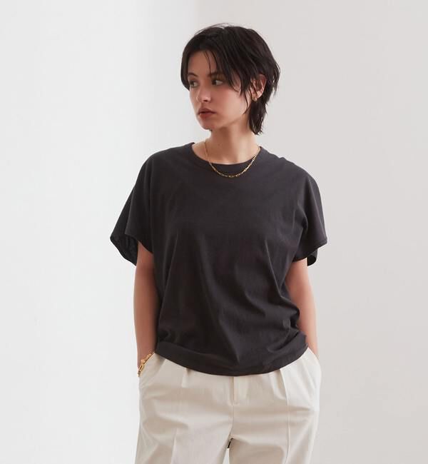Liesse「バック切り替えカットソー」|Tシャツ・カットソー|チャコールグレー