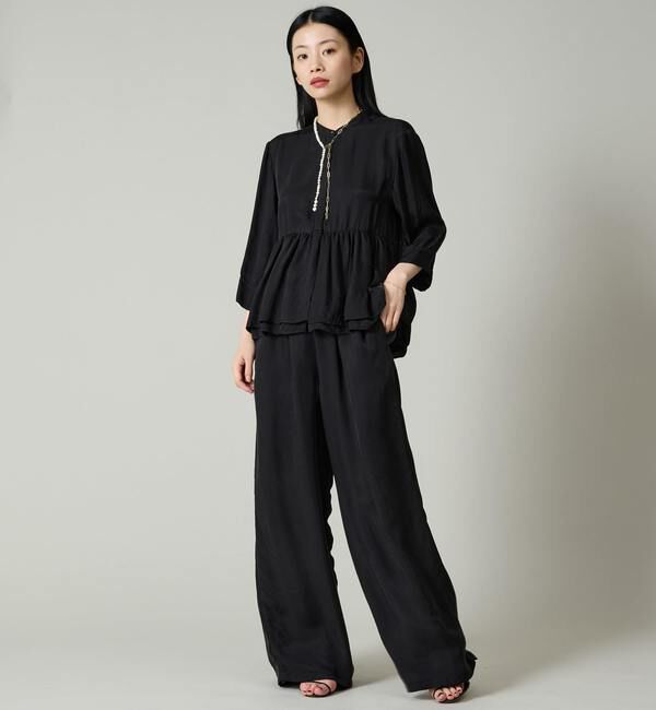 Liesse「ペプラムギャザーブラウス（セットアップ対応）」|シャツ・ブラウス|