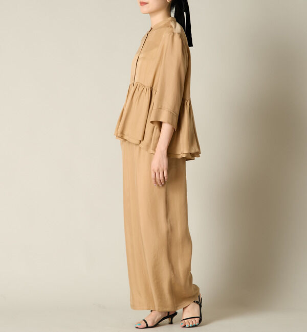 Liesse「ペプラムギャザーブラウス（セットアップ対応）」|シャツ・ブラウス|