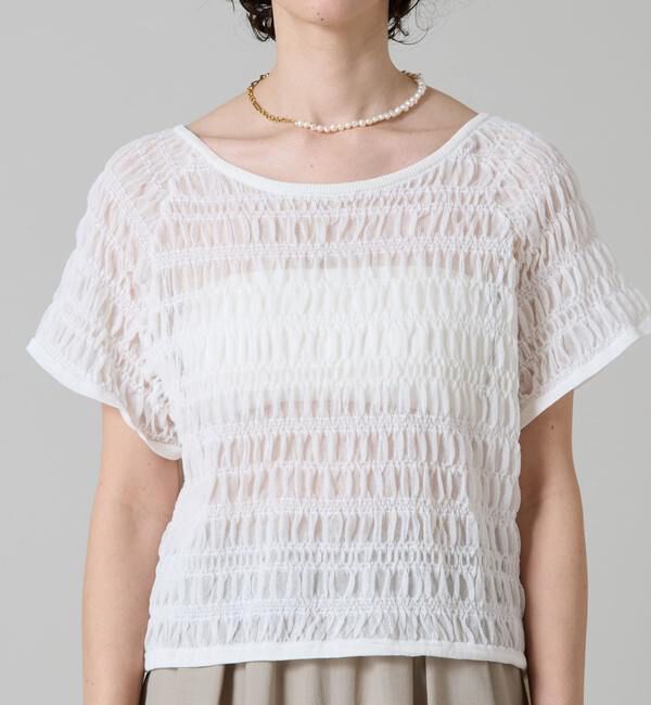 Liesse「シャーリングレースニット」|ニット・セーター|