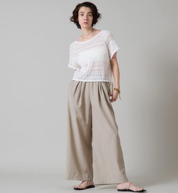 Liesse「シャーリングレースニット」|ニット・セーター|