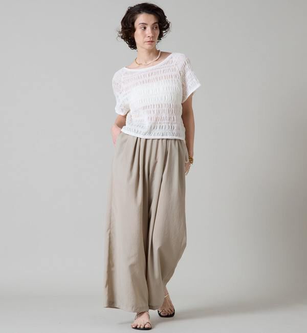 Liesse「シャーリングレースニット」|ニット・セーター|