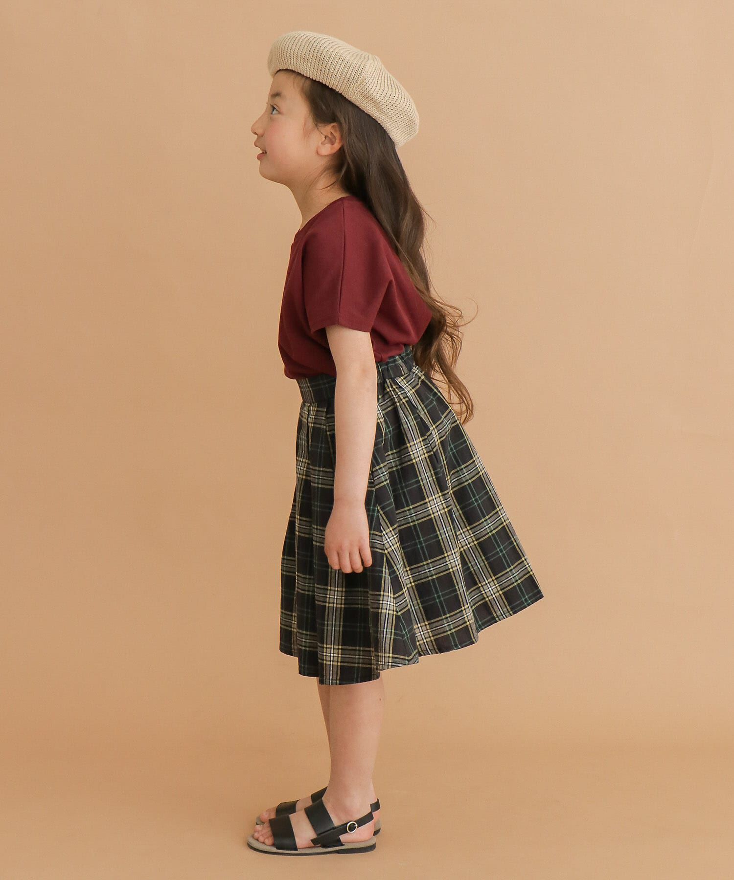 URBAN RESEARCH DOORS「FORK&SPOON　コットンリネンチェックスカート(KIDS)」|その他|