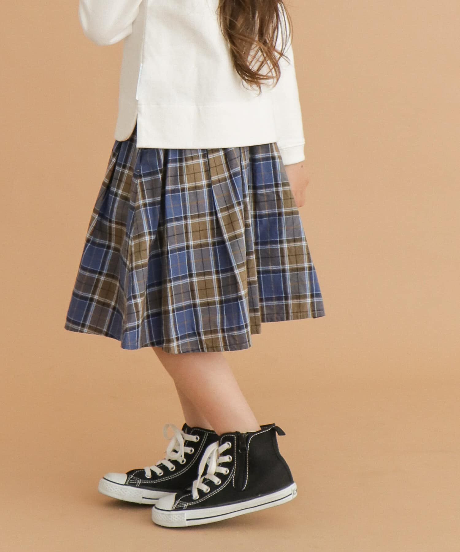 URBAN RESEARCH DOORS「FORK&SPOON　コットンリネンチェックスカート(KIDS)」|その他|