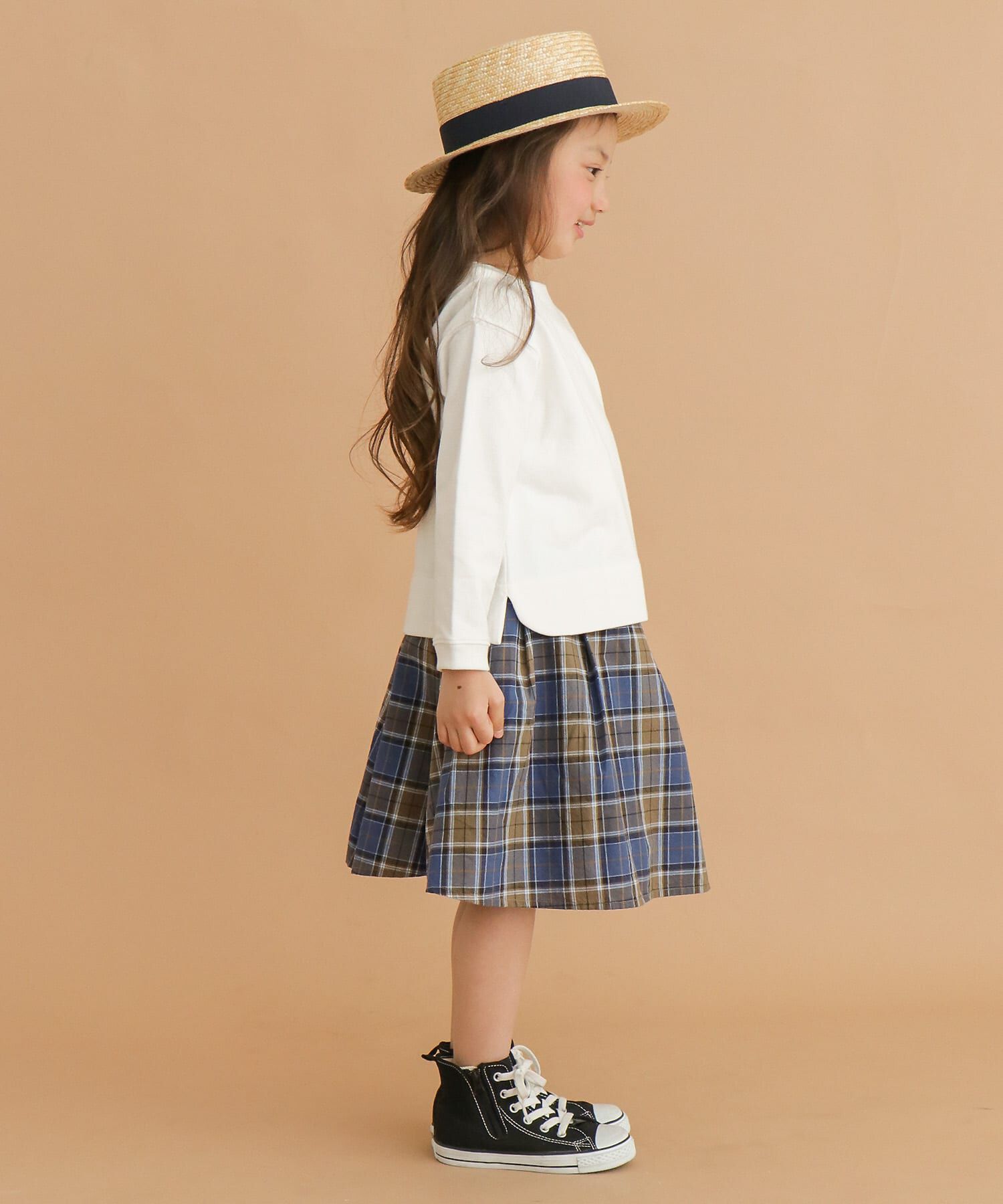 URBAN RESEARCH DOORS「FORK&SPOON　コットンリネンチェックスカート(KIDS)」|その他|