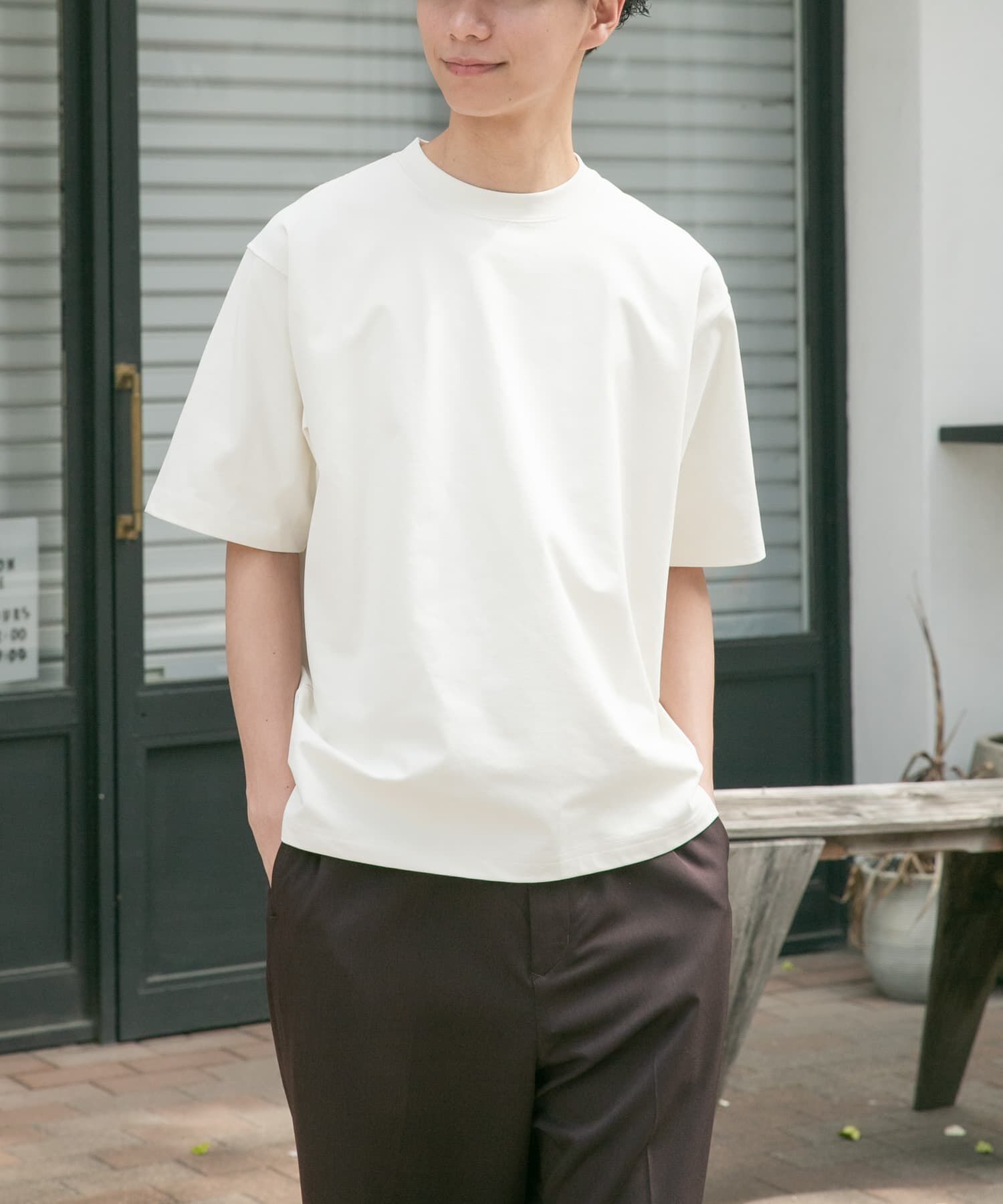 URBAN RESEARCH DOORS「FORK&SPOON　EXドライジャージーTシャツ」|Tシャツ・カットソー|オフホワイト