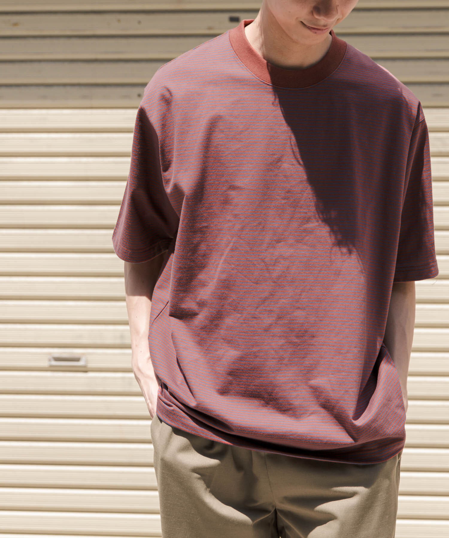 URBAN RESEARCH DOORS「FORK&SPOON　ボーダープレーティングショートスリーブTシャツ」|Tシャツ・カットソー|