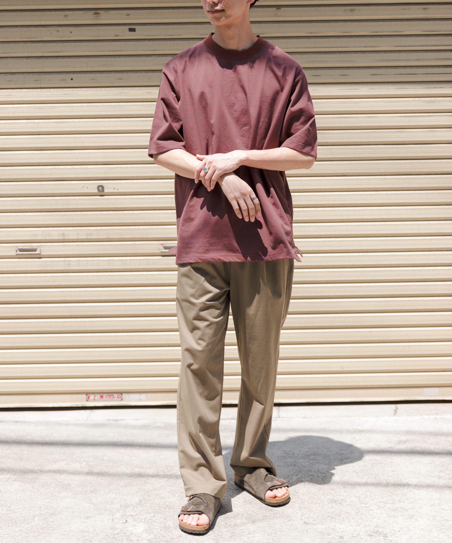 URBAN RESEARCH DOORS「FORK&SPOON　ボーダープレーティングショートスリーブTシャツ」|Tシャツ・カットソー|