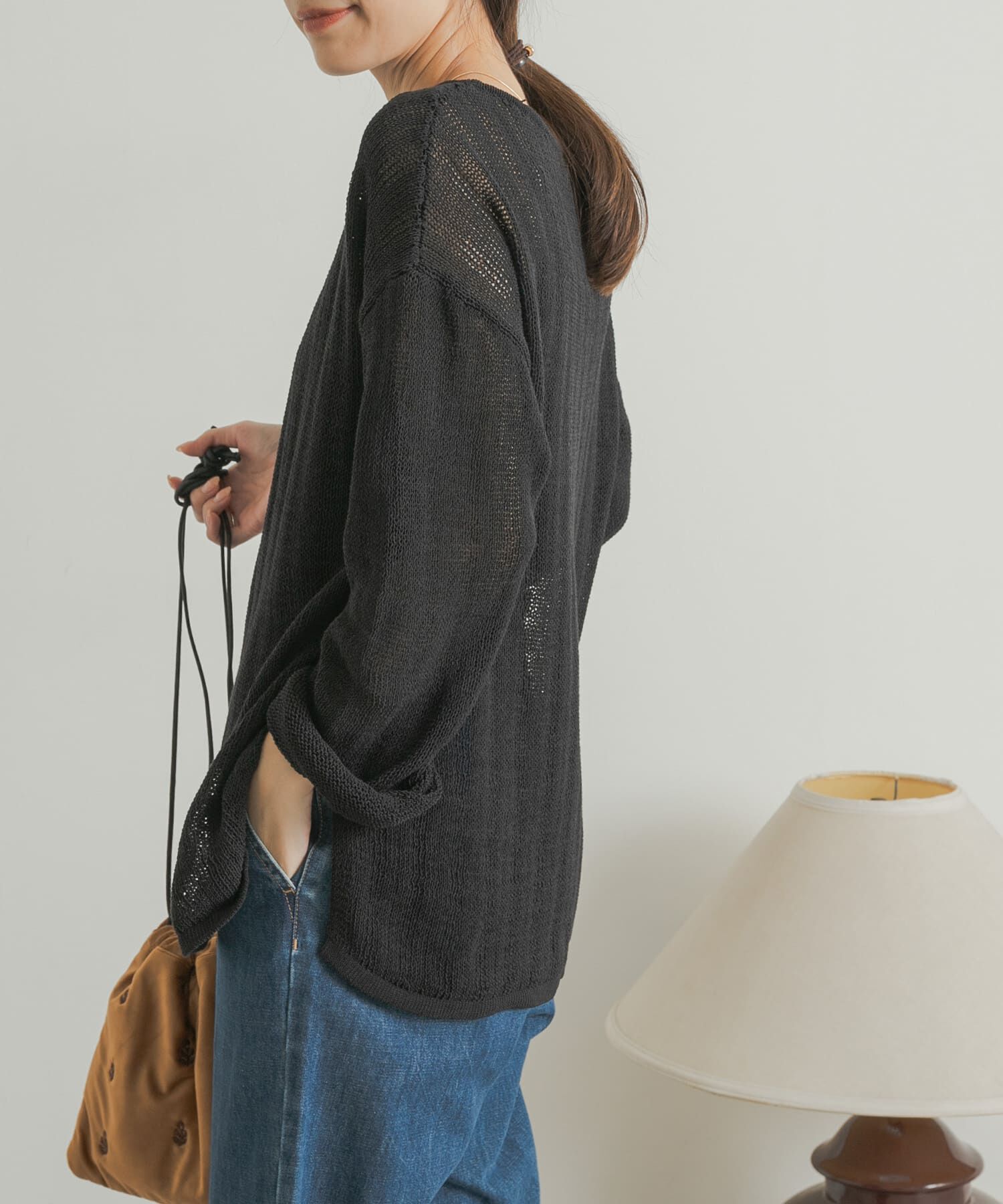 URBAN RESEARCH DOORS「ウォッシャブル透かし編みニット」|ニット・セーター|