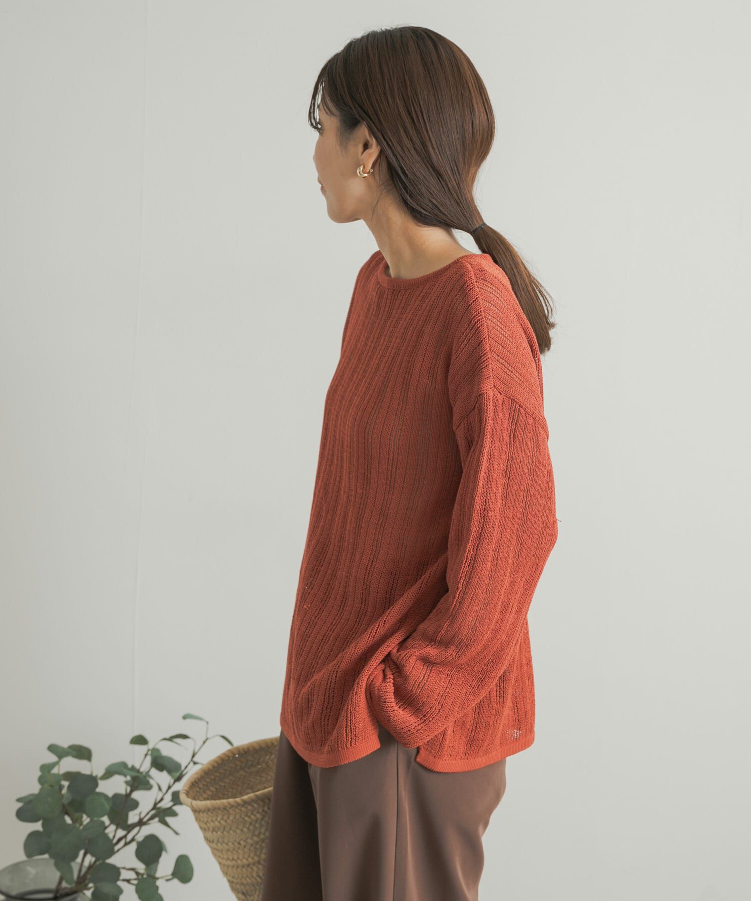 URBAN RESEARCH DOORS「ウォッシャブル透かし編みニット」|ニット・セーター|