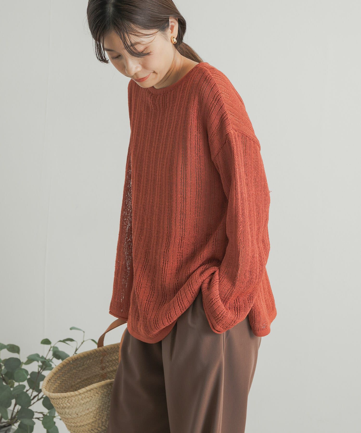 URBAN RESEARCH DOORS「ウォッシャブル透かし編みニット」|ニット・セーター|