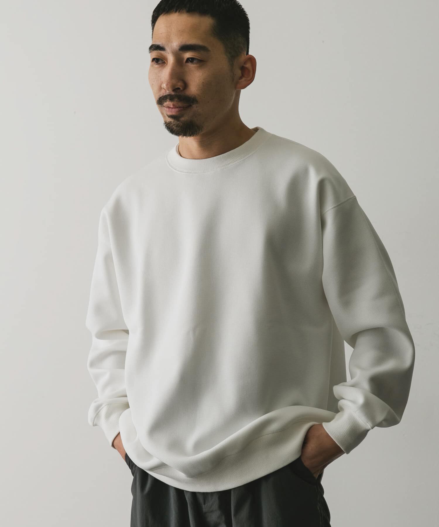 URBAN RESEARCH DOORS「『XLサイズ/WEB限定』ワッフルフリース クルーネック プルオーバー」|Tシャツ・カットソー|