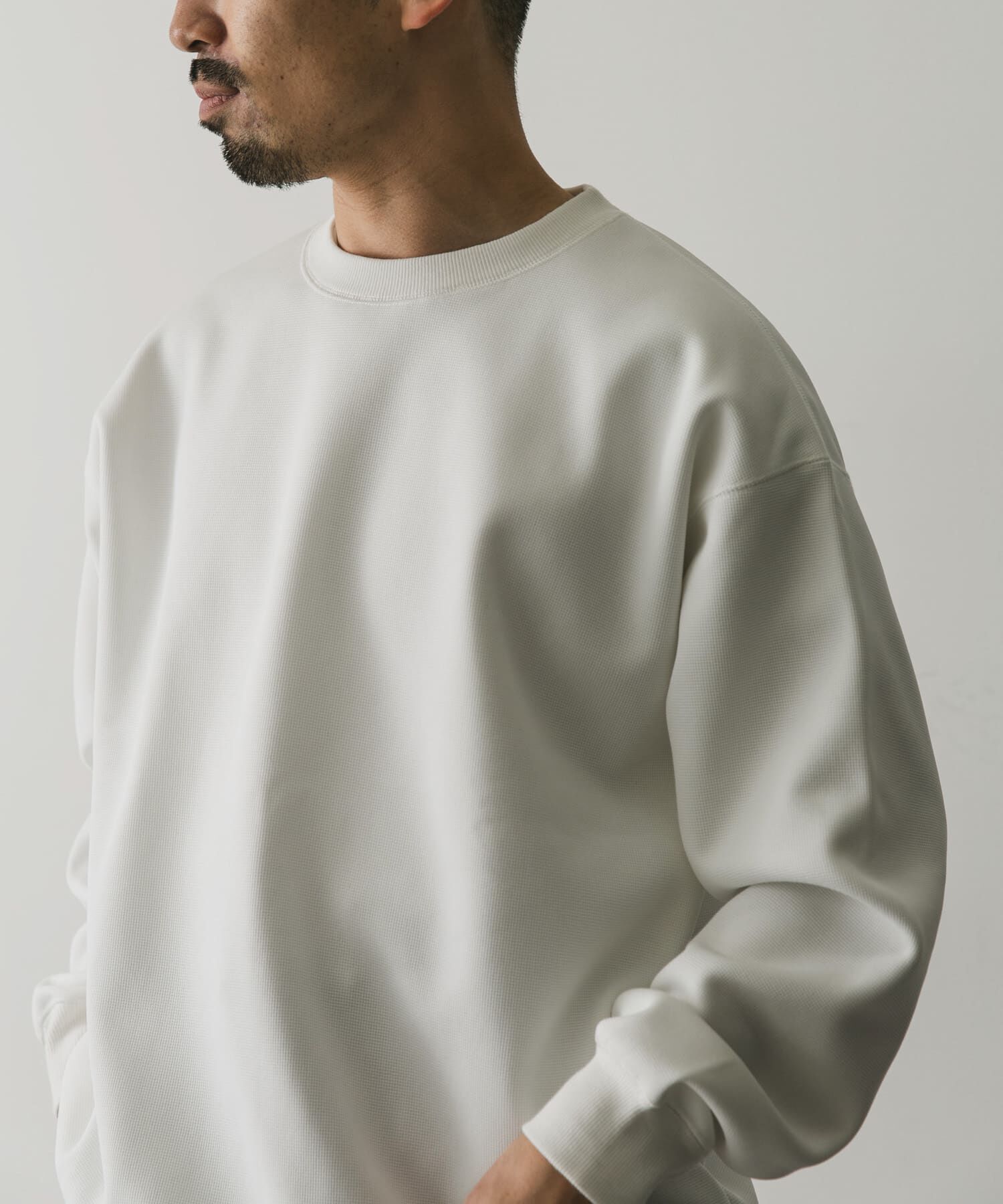 URBAN RESEARCH DOORS「『XLサイズ/WEB限定』ワッフルフリース クルーネック プルオーバー」|Tシャツ・カットソー|