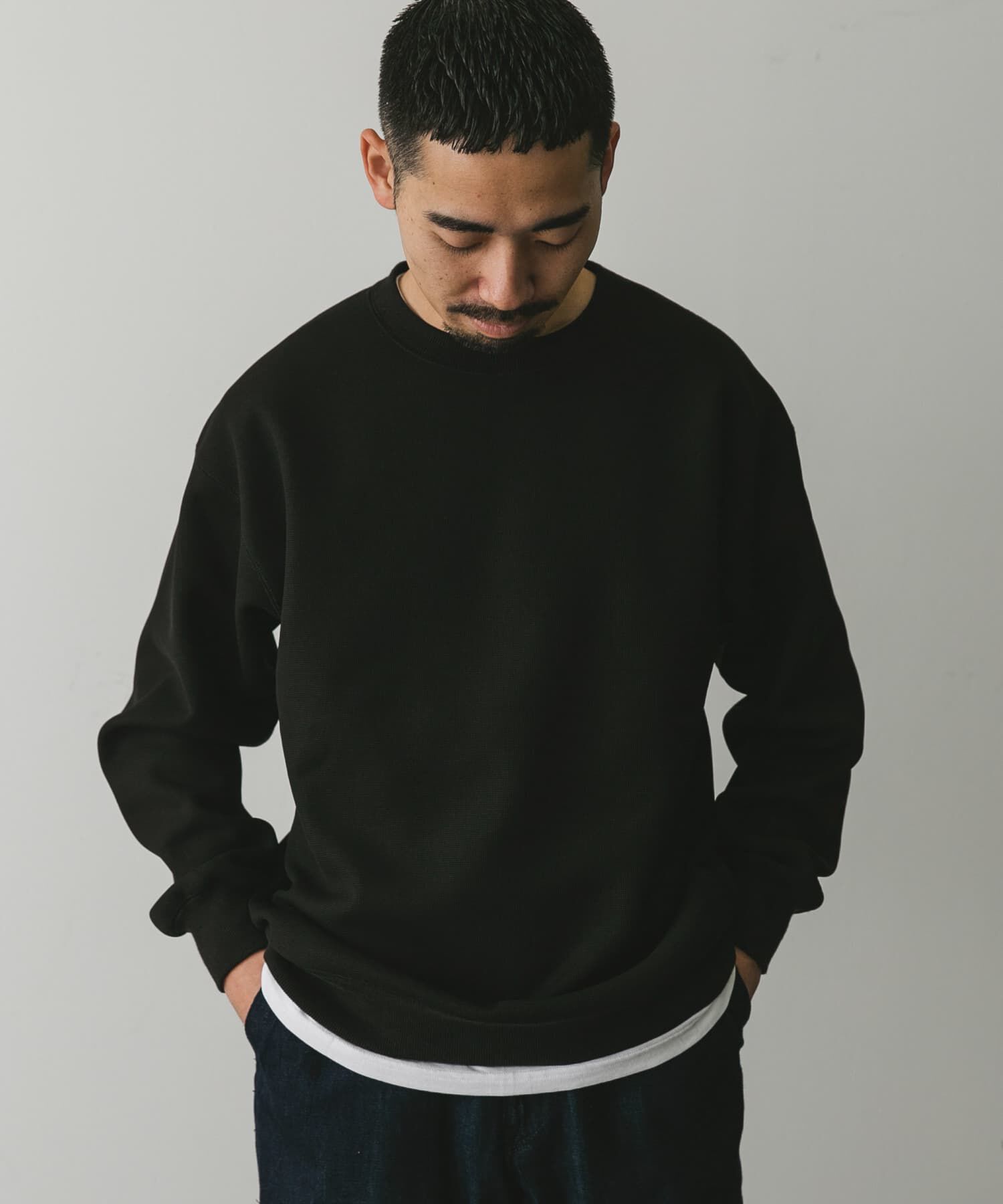 URBAN RESEARCH DOORS「『XLサイズ/WEB限定』ワッフルフリース クルーネック プルオーバー」|Tシャツ・カットソー|