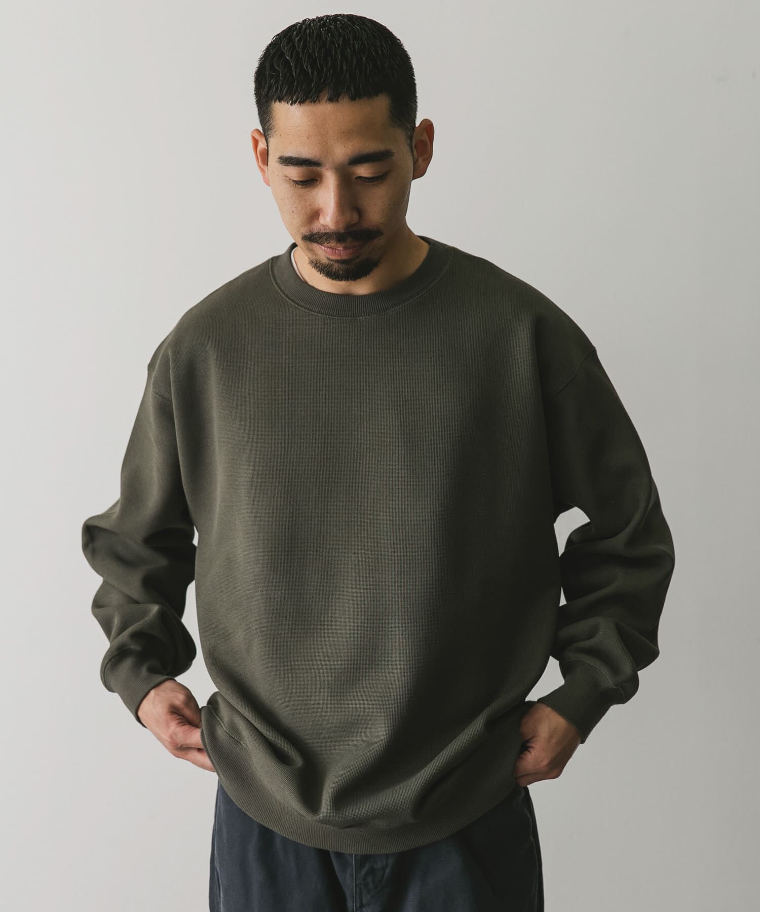 URBAN RESEARCH DOORS「『XLサイズ/WEB限定』ワッフルフリース クルーネック プルオーバー」|Tシャツ・カットソー|