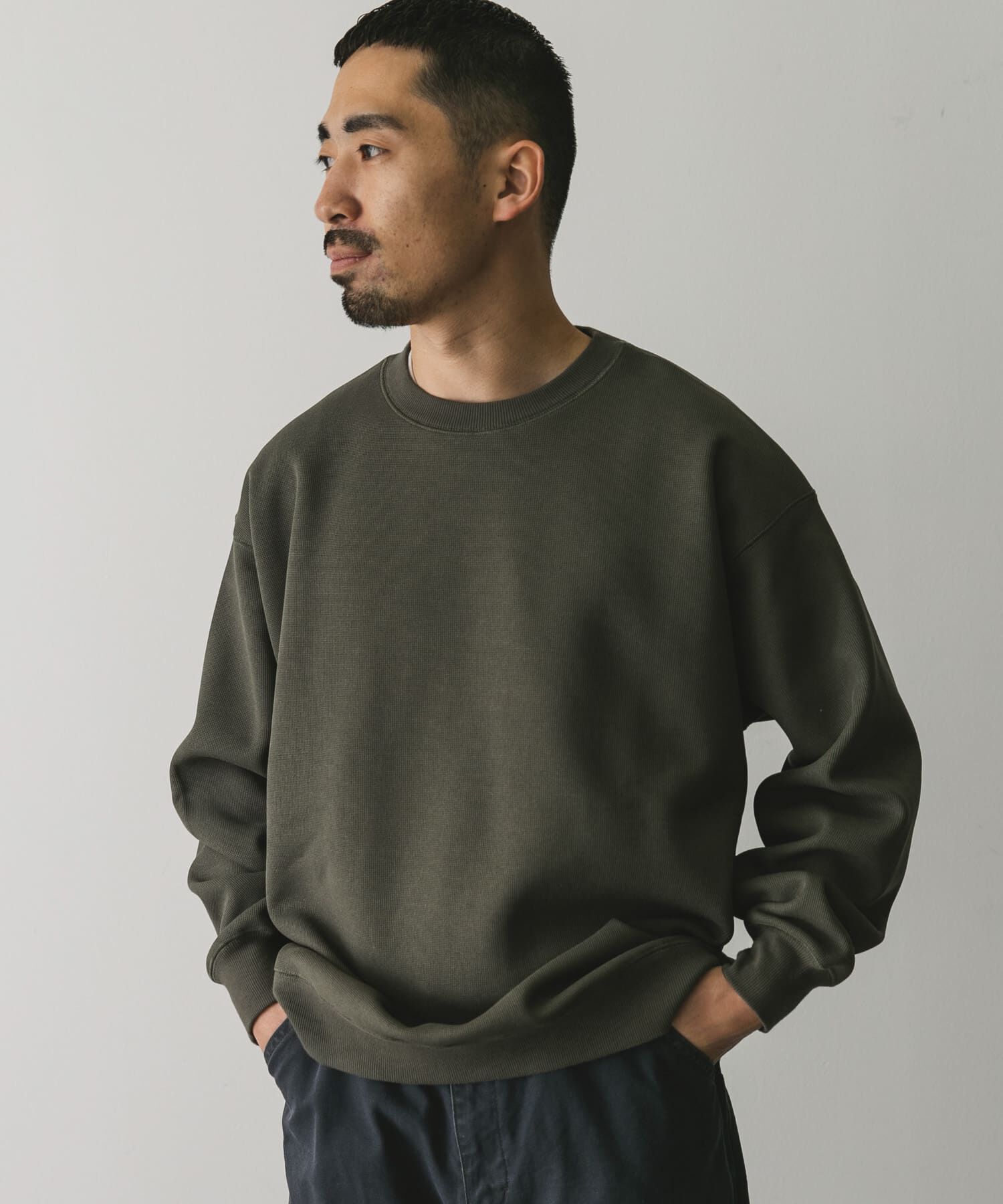 URBAN RESEARCH DOORS「『XLサイズ/WEB限定』ワッフルフリース クルーネック プルオーバー」|Tシャツ・カットソー|