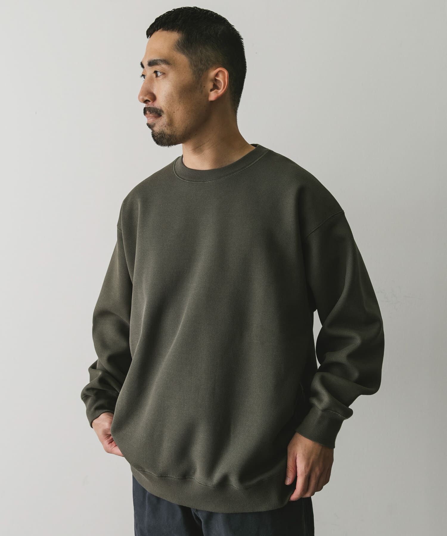 URBAN RESEARCH DOORS「『XLサイズ/WEB限定』ワッフルフリース クルーネック プルオーバー」|Tシャツ・カットソー|