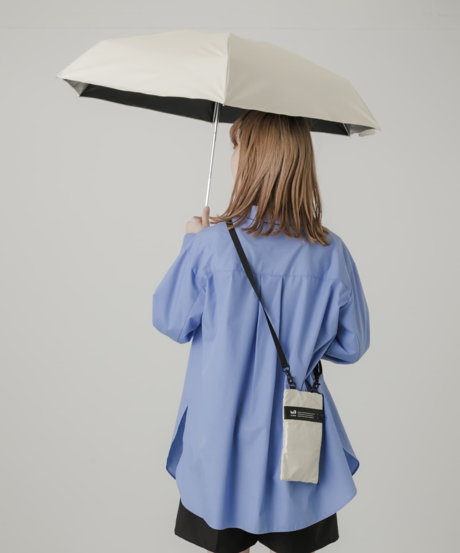 SMELLY「『晴雨兼用』because　マルチサコッシュ付きアンブレラ」|傘|