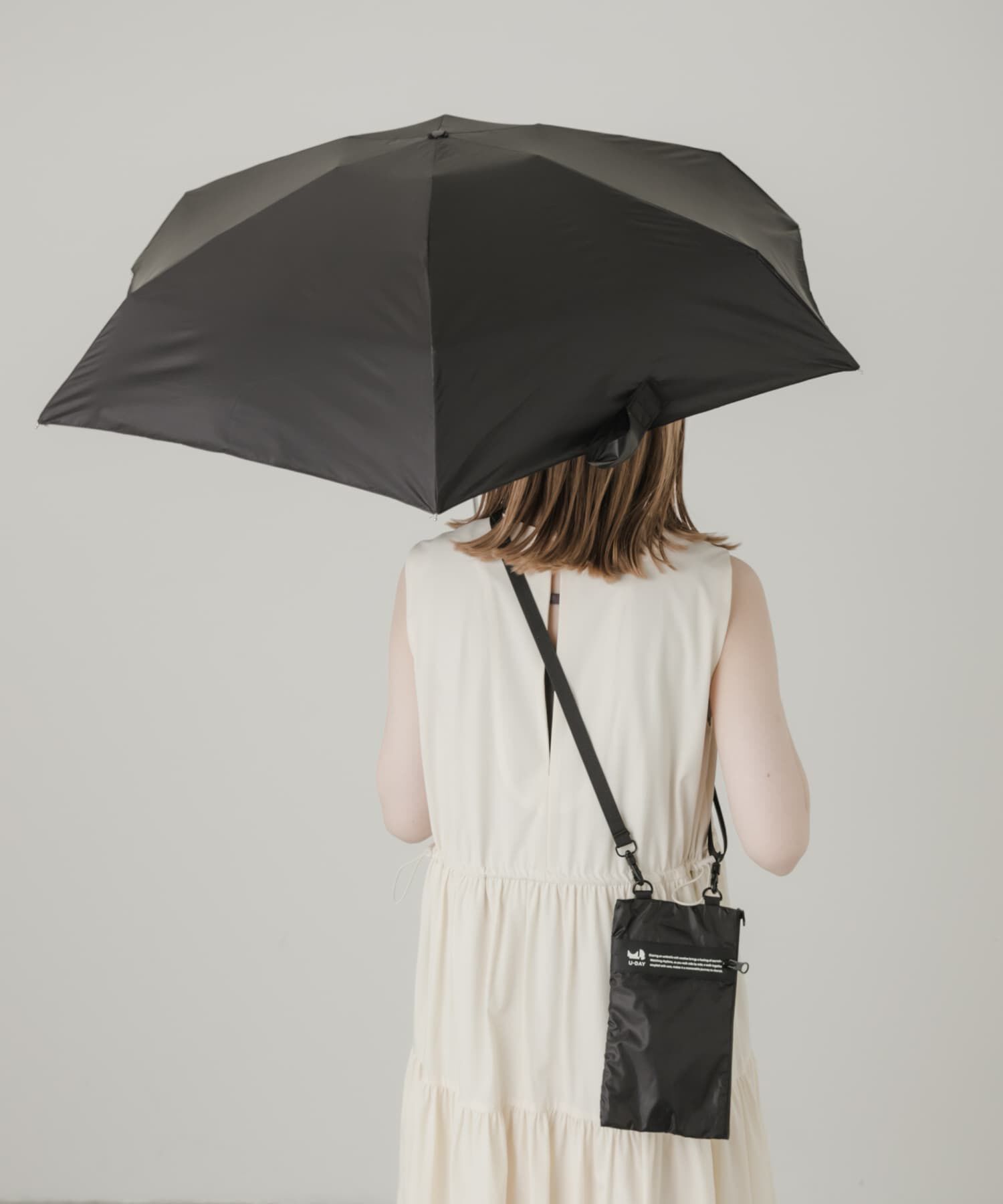 SMELLY「『晴雨兼用』because　マルチサコッシュ付きアンブレラ」|傘|