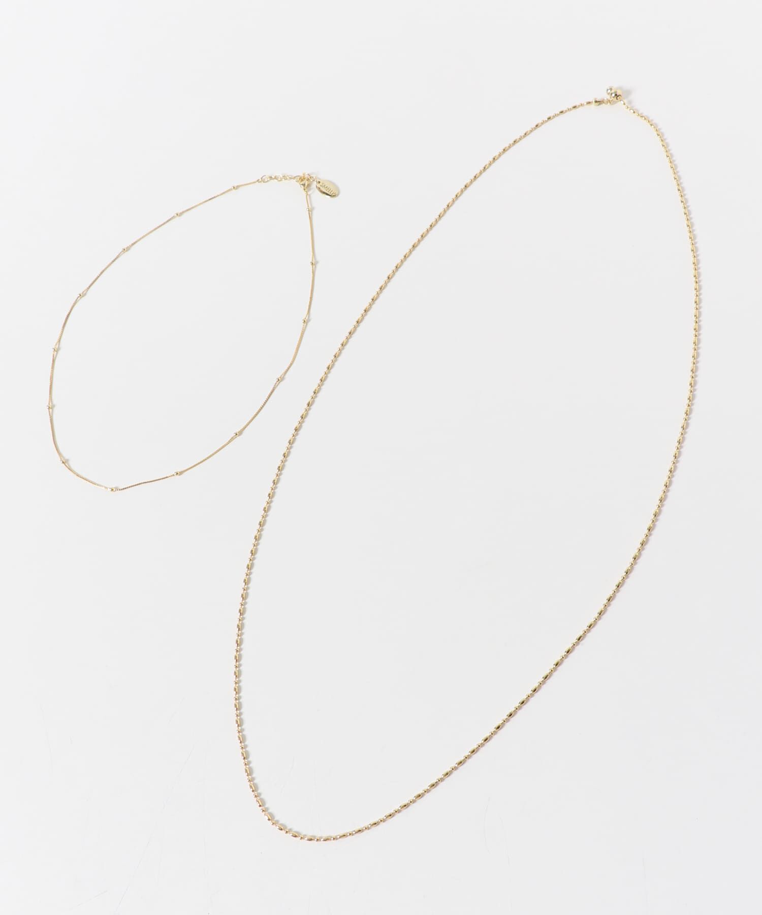 SMELLY「ショートロングチェーン2セットネックレス」|ネックレス|