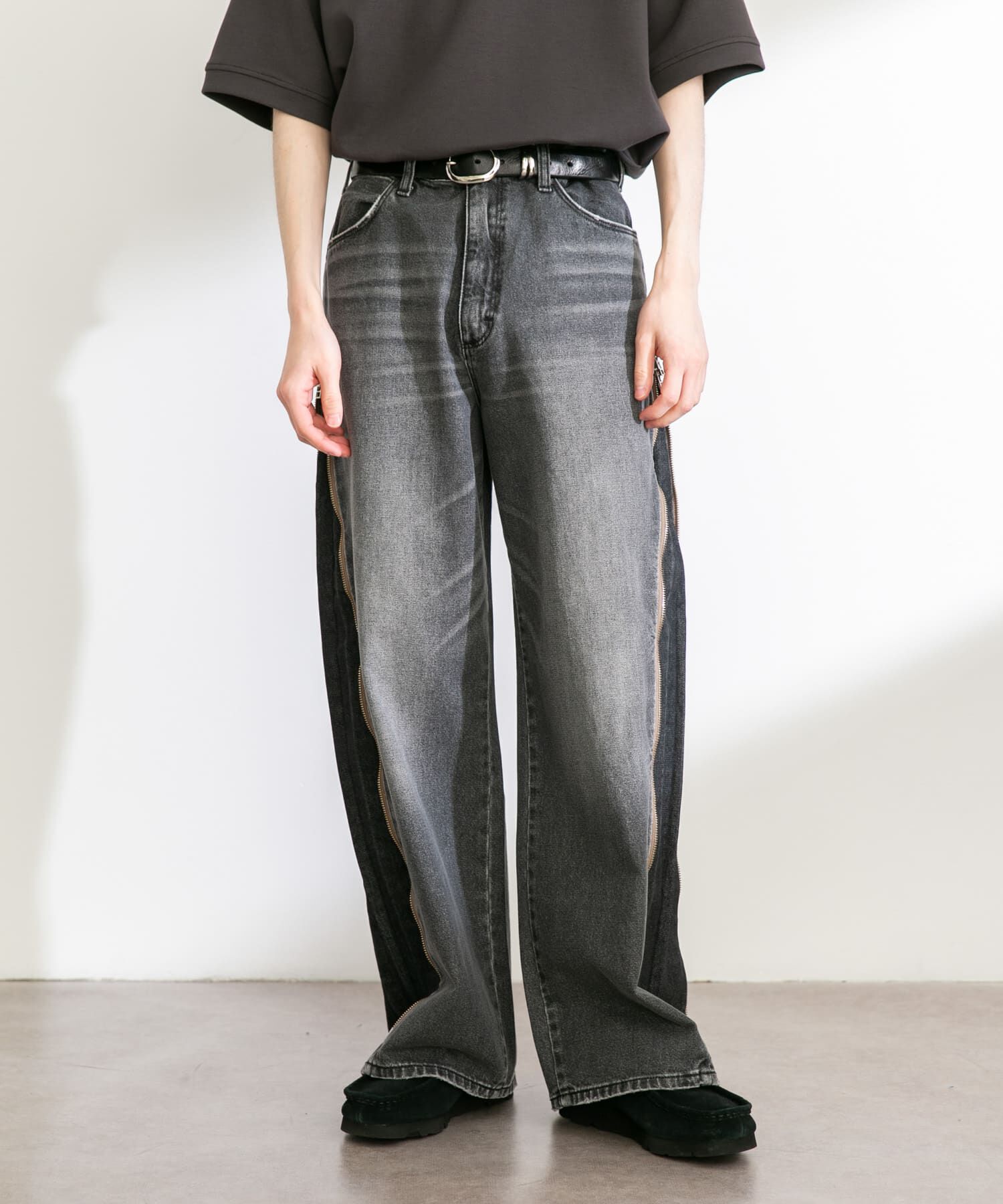 Sonny Label 「Wrangler　WREMAKE SIDE ZIP FLARE」|デニム|ブラック系その他