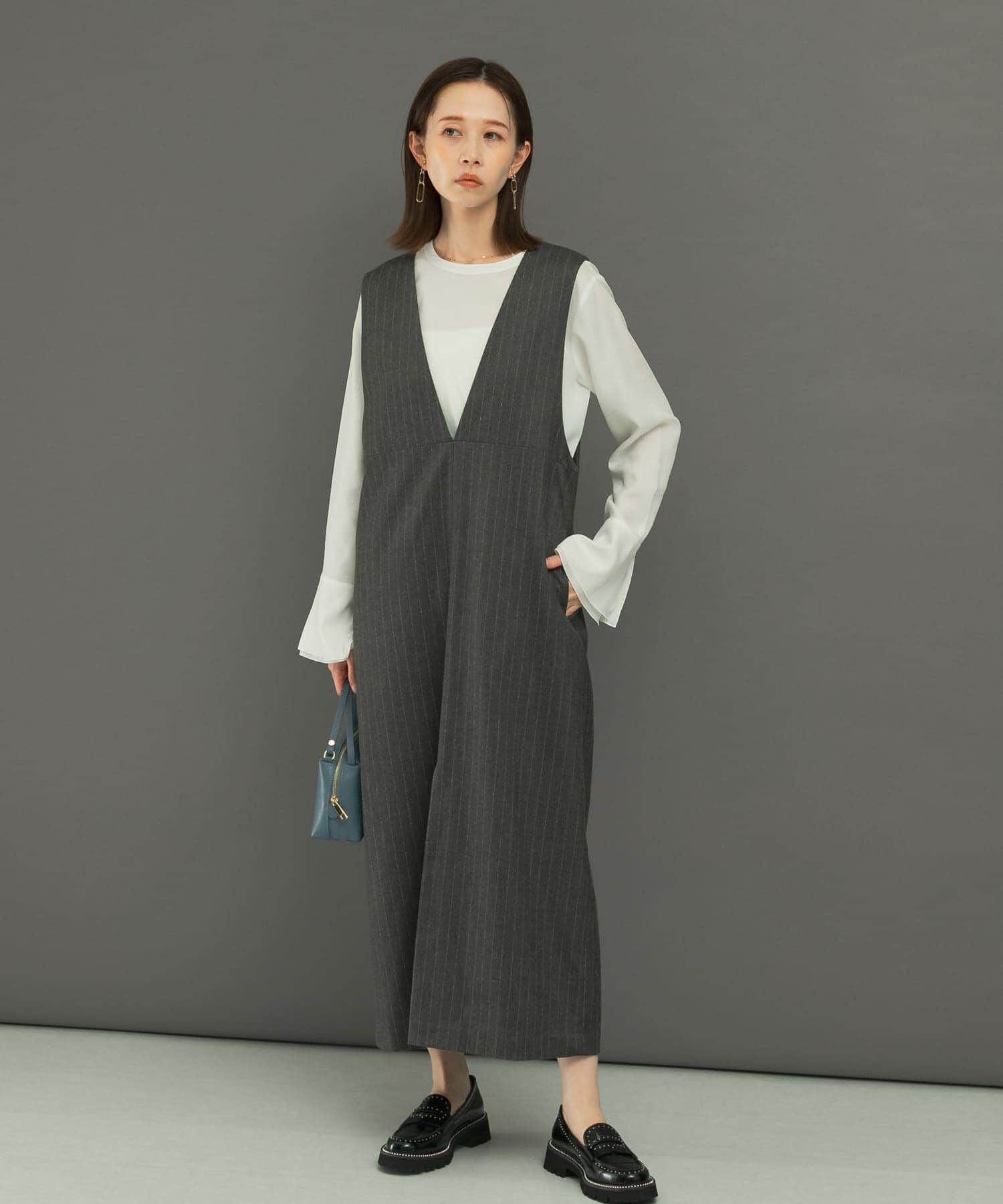 URBAN RESEARCH ROSSO「ディープVネックストライプワンピース」|ワンピース|