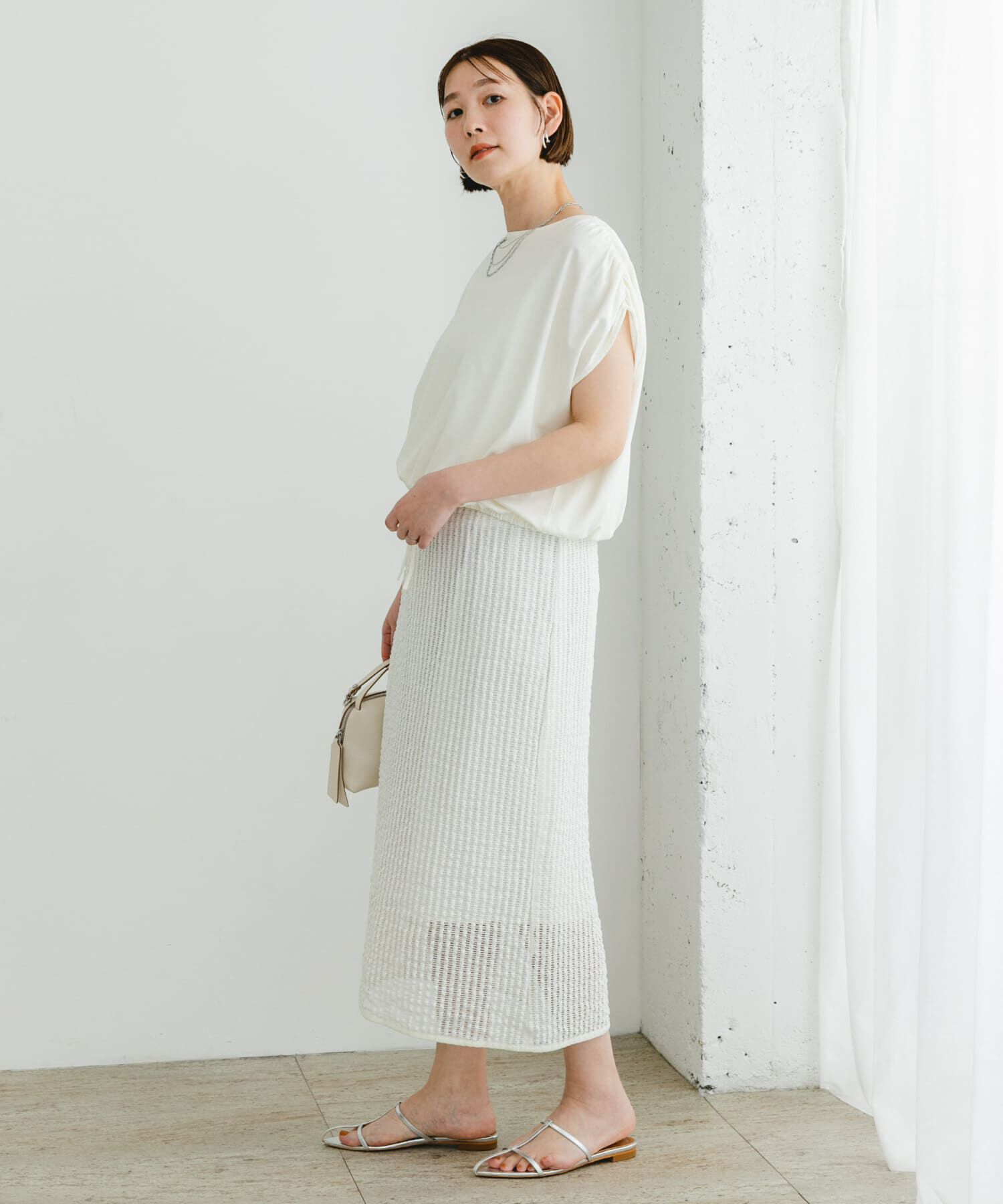 URBAN RESEARCH ROSSO「『UR TECH』F by ROSSO　UVCUTバックオープンクロップドTシャツ」|Tシャツ・カットソー|