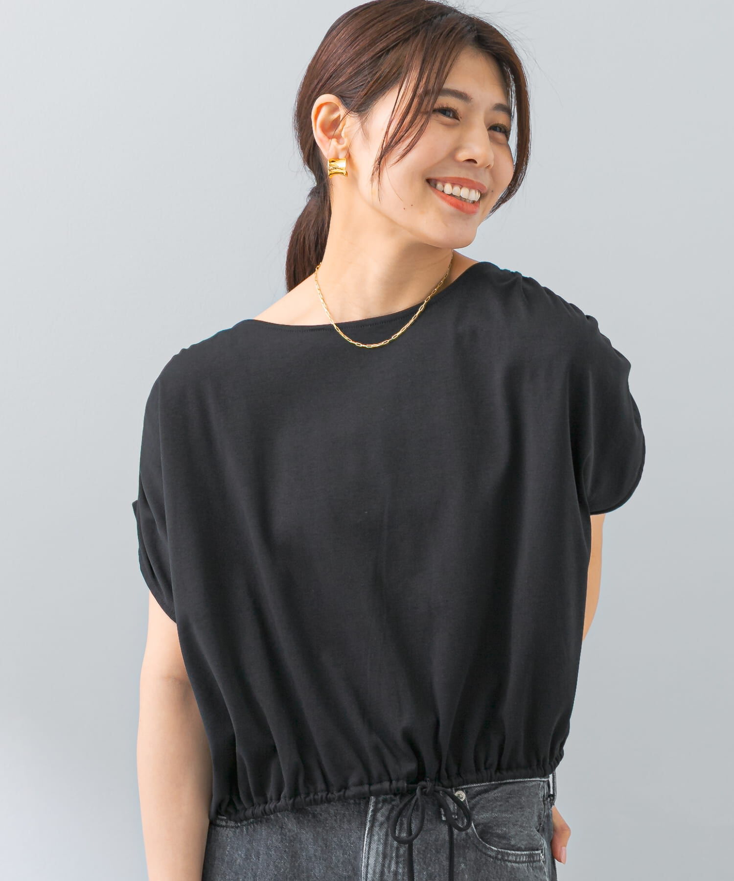 URBAN RESEARCH ROSSO「『UR TECH』F by ROSSO　UVCUTバックオープンクロップドTシャツ」|Tシャツ・カットソー|