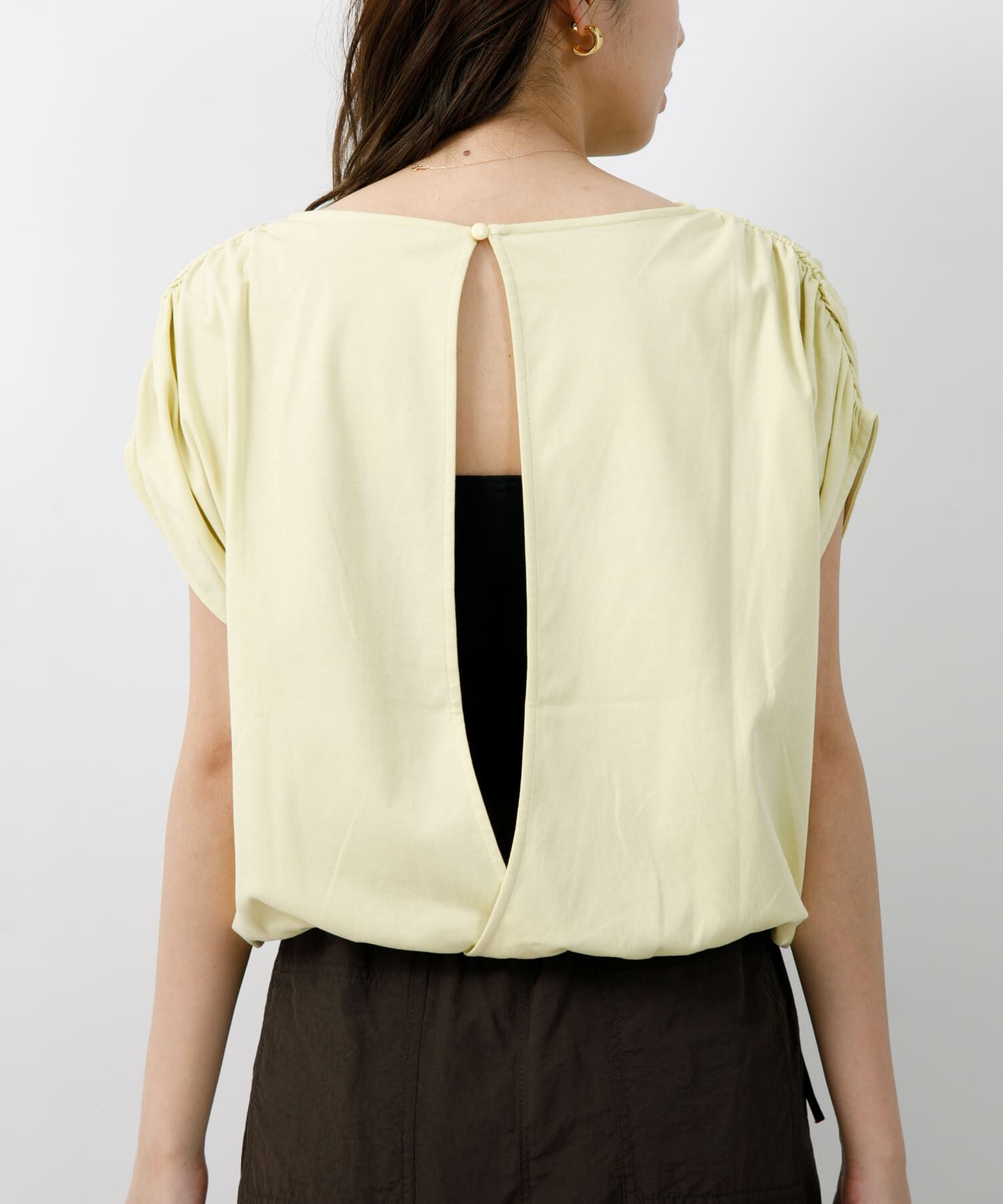 URBAN RESEARCH ROSSO「『UR TECH』F by ROSSO　UVCUTバックオープンクロップドTシャツ」|Tシャツ・カットソー|