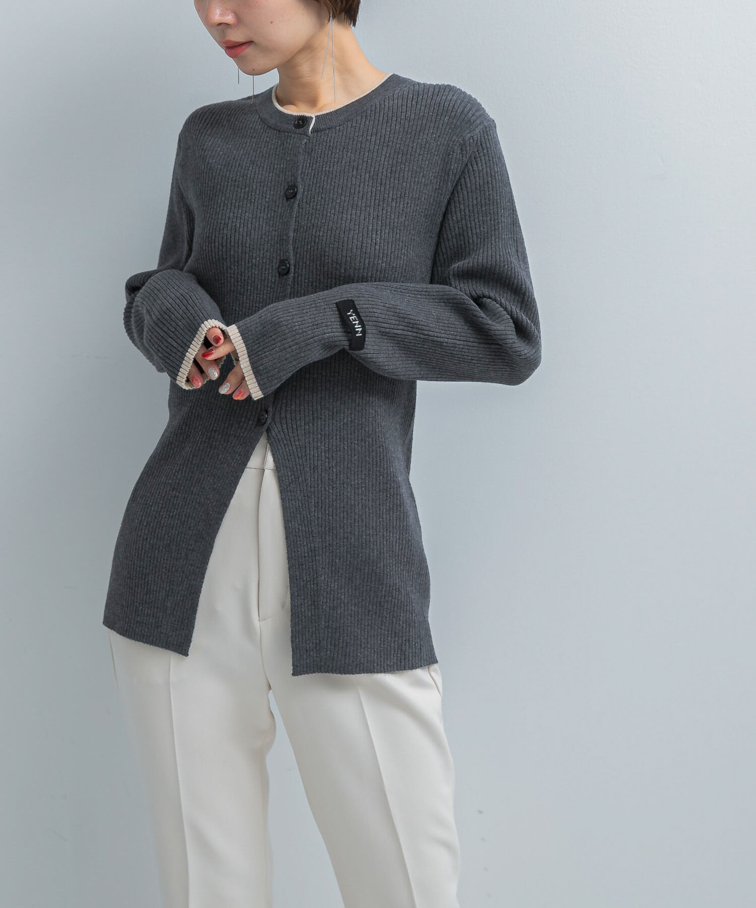 URBAN RESEARCH ROSSO「YENN　WOOL RIB CREW CARDIGAN」|カーディガン|