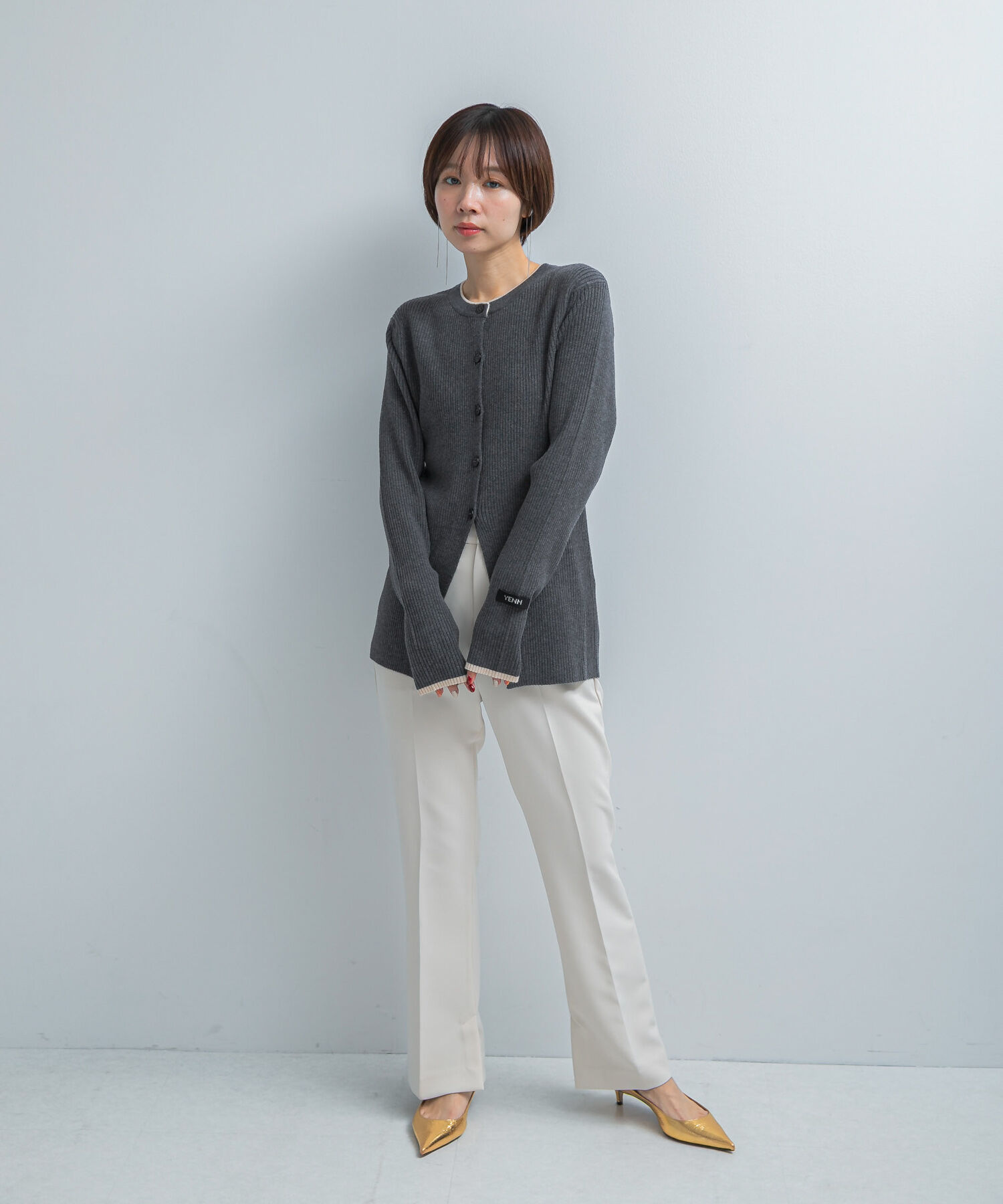 URBAN RESEARCH ROSSO「YENN　WOOL RIB CREW CARDIGAN」|カーディガン|