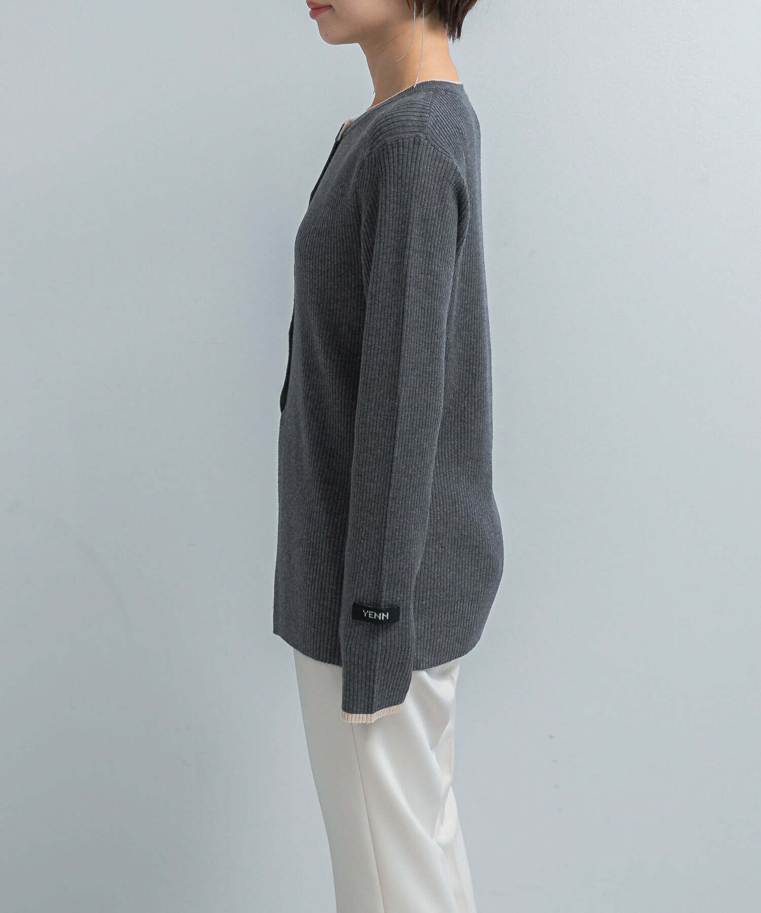 URBAN RESEARCH ROSSO「YENN　WOOL RIB CREW CARDIGAN」|カーディガン|