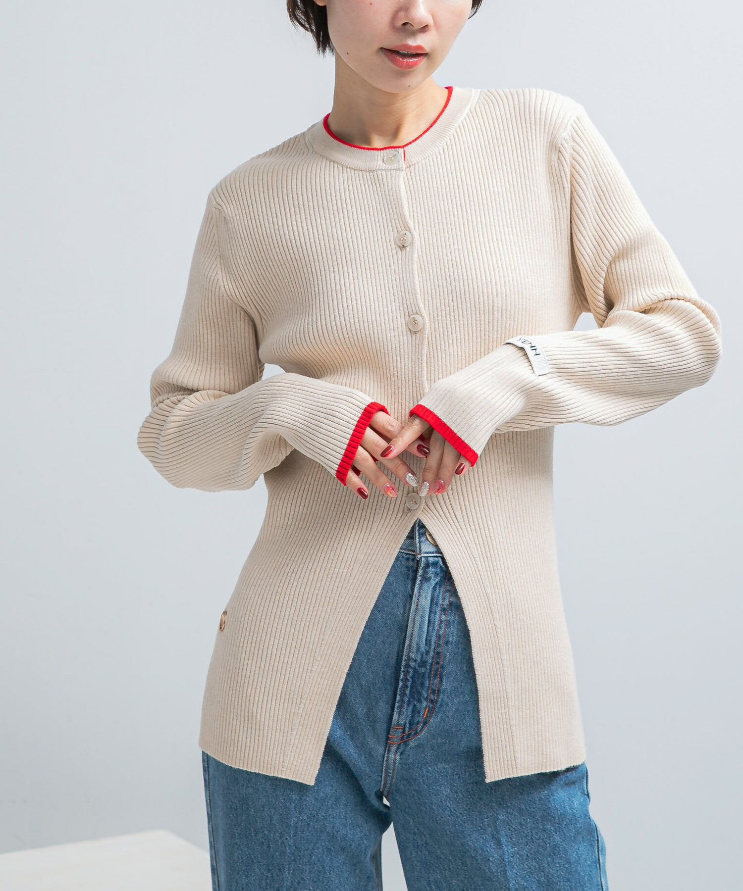 URBAN RESEARCH ROSSO「YENN　WOOL RIB CREW CARDIGAN」|カーディガン|