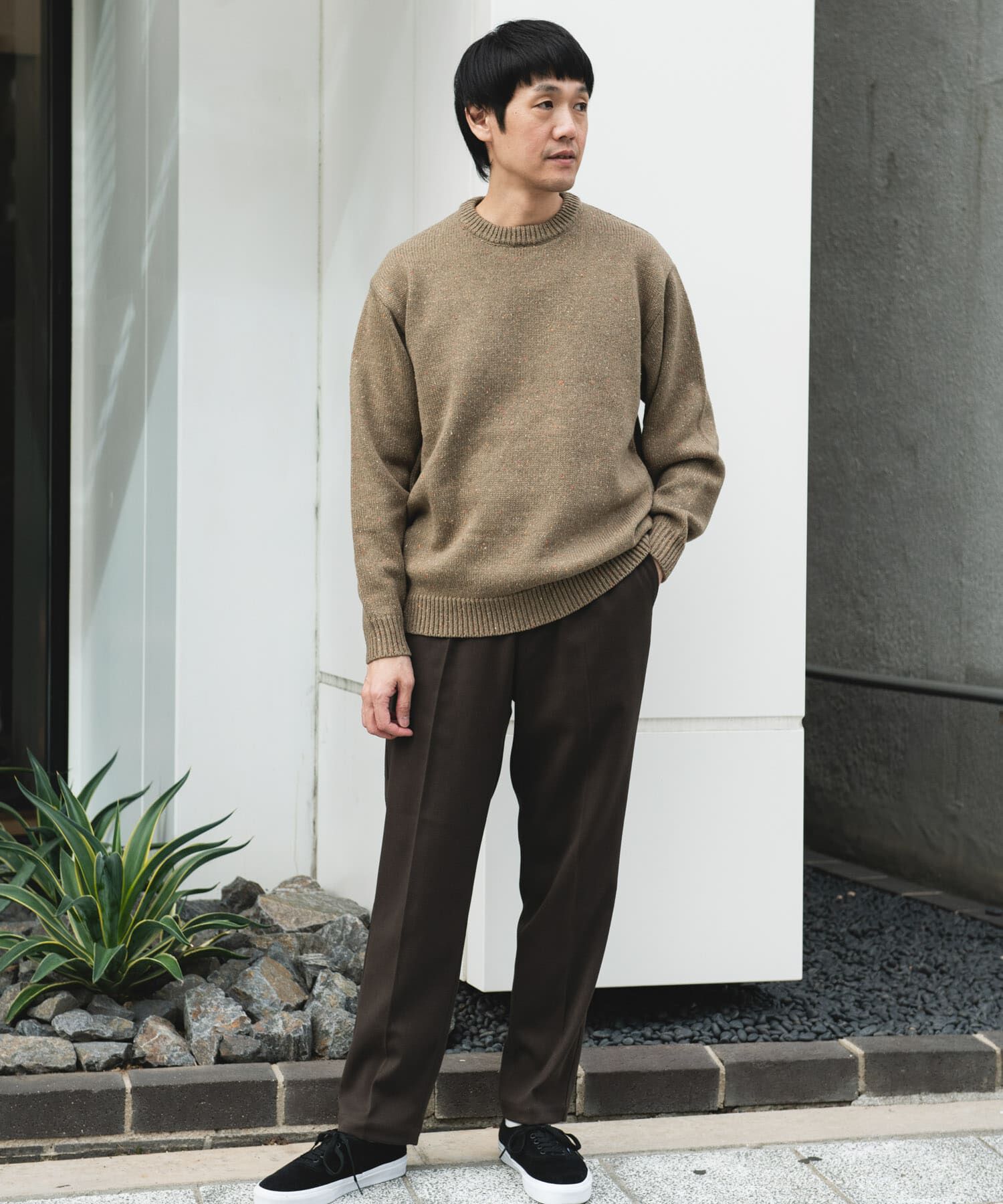 URBAN RESEARCH DOORS「ウールブレンドネップクルーネックニット」|ニット・セーター|