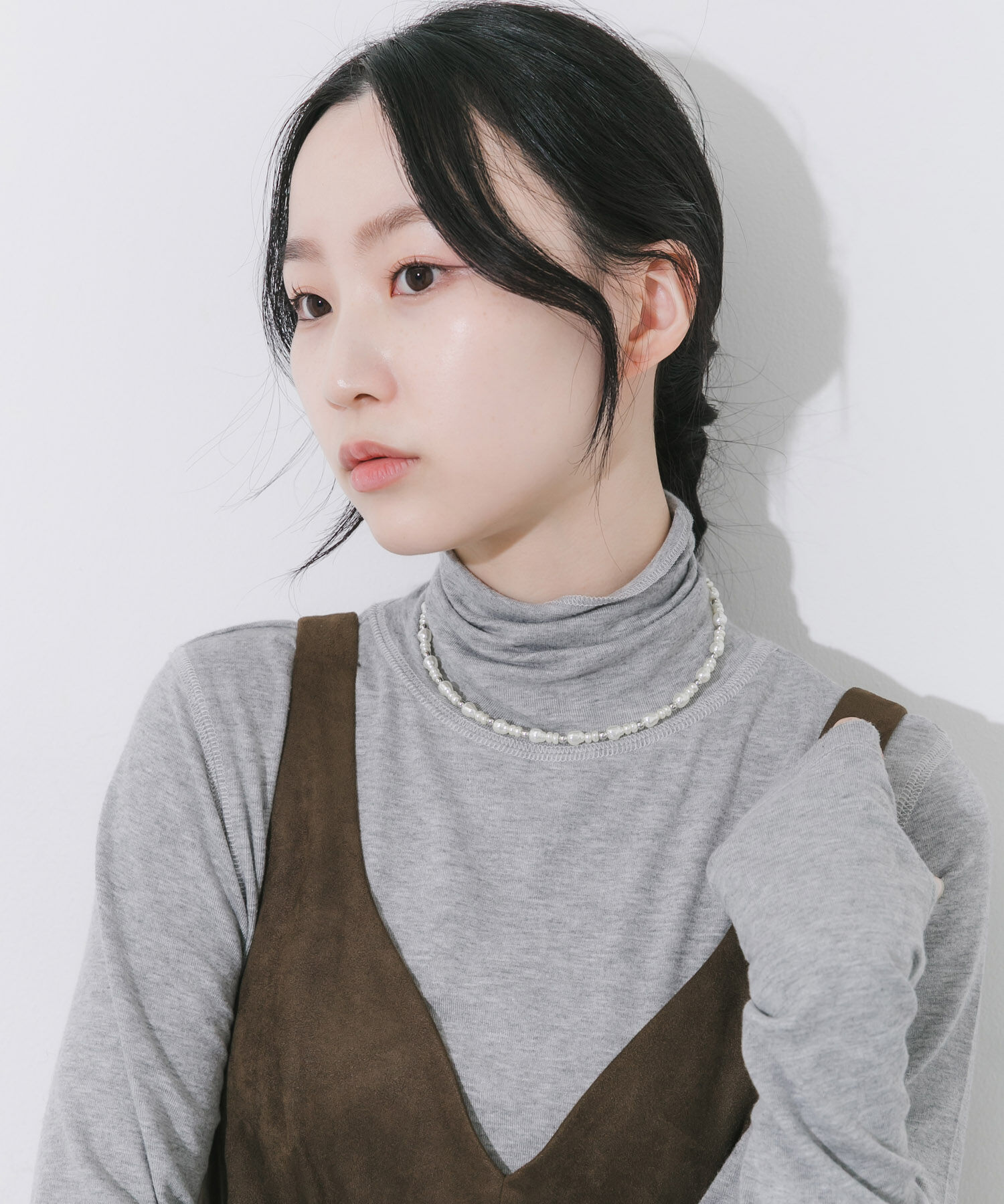 SMELLY「パールメタルビーズネックカフ」|ネックレス|