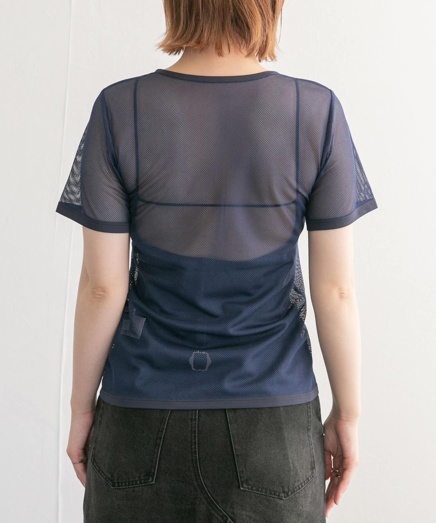  「メッシュZIPトップス」|Tシャツ・カットソー|