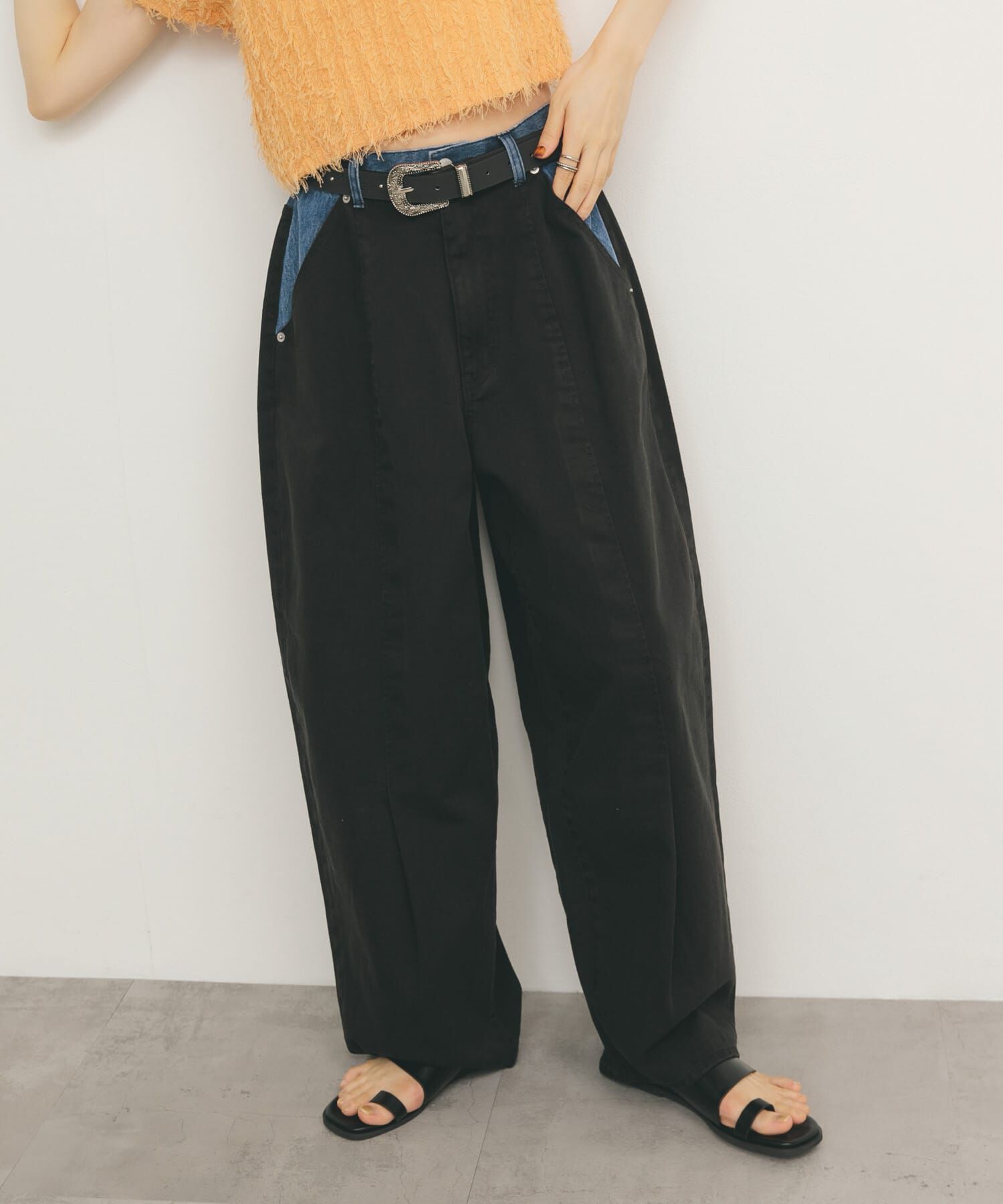  「『2サイズ展開』バイカラーコクーンパンツ」|その他|