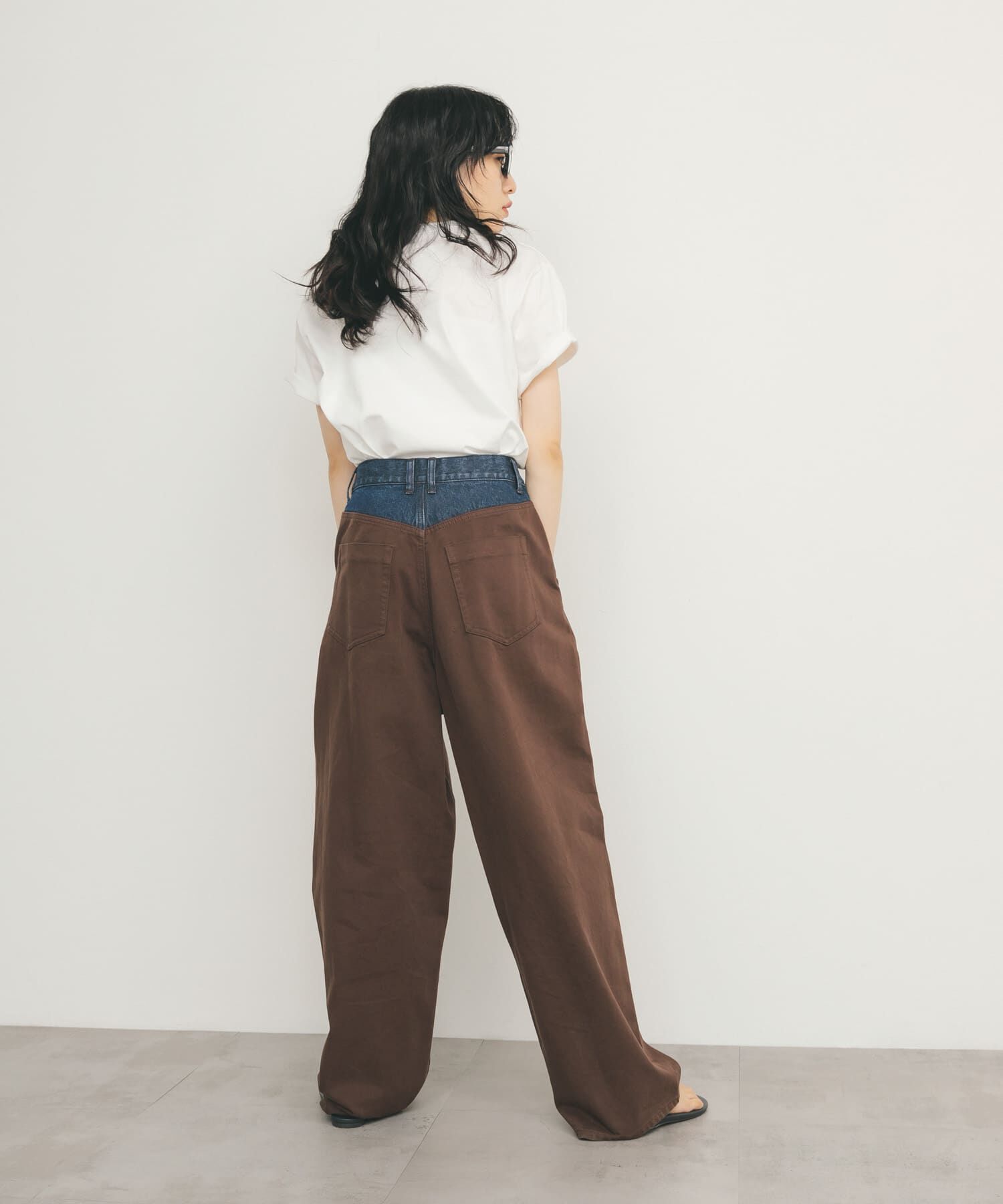  「『2サイズ展開』バイカラーコクーンパンツ」|その他|