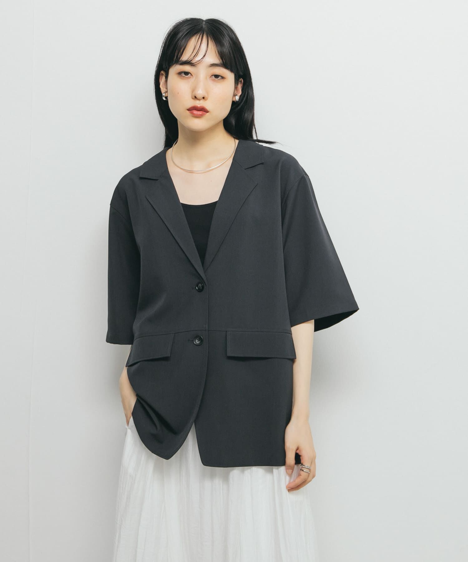  「ハーフスリーブルーズジャケット」|その他|チャコールグレー