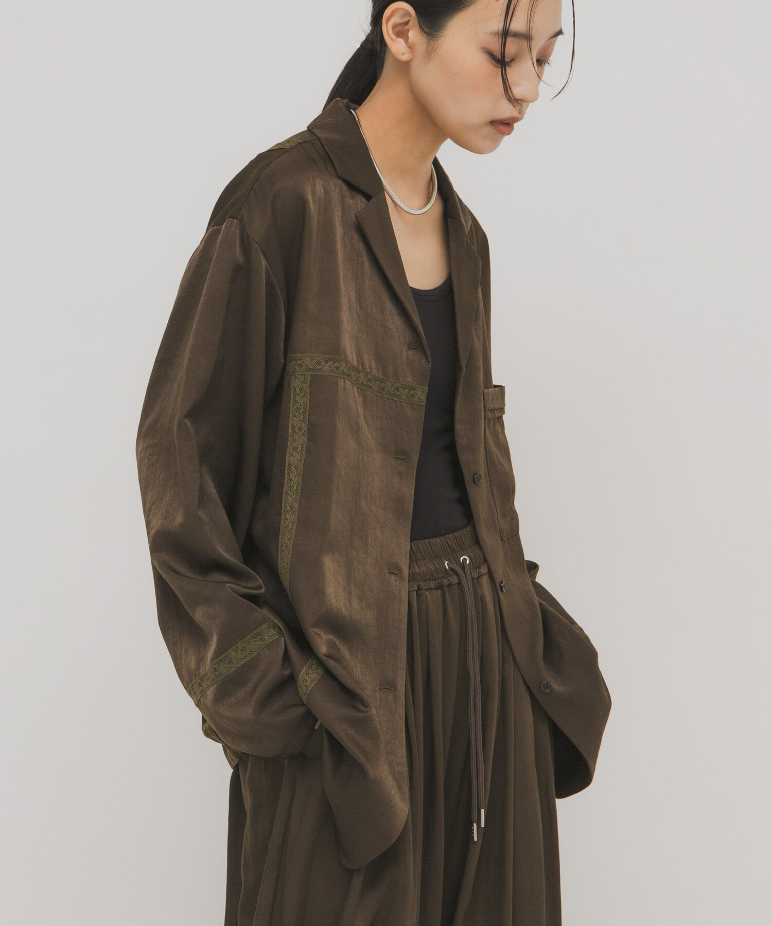  「ルーズサテンシャツ」|シャツ・ブラウス|