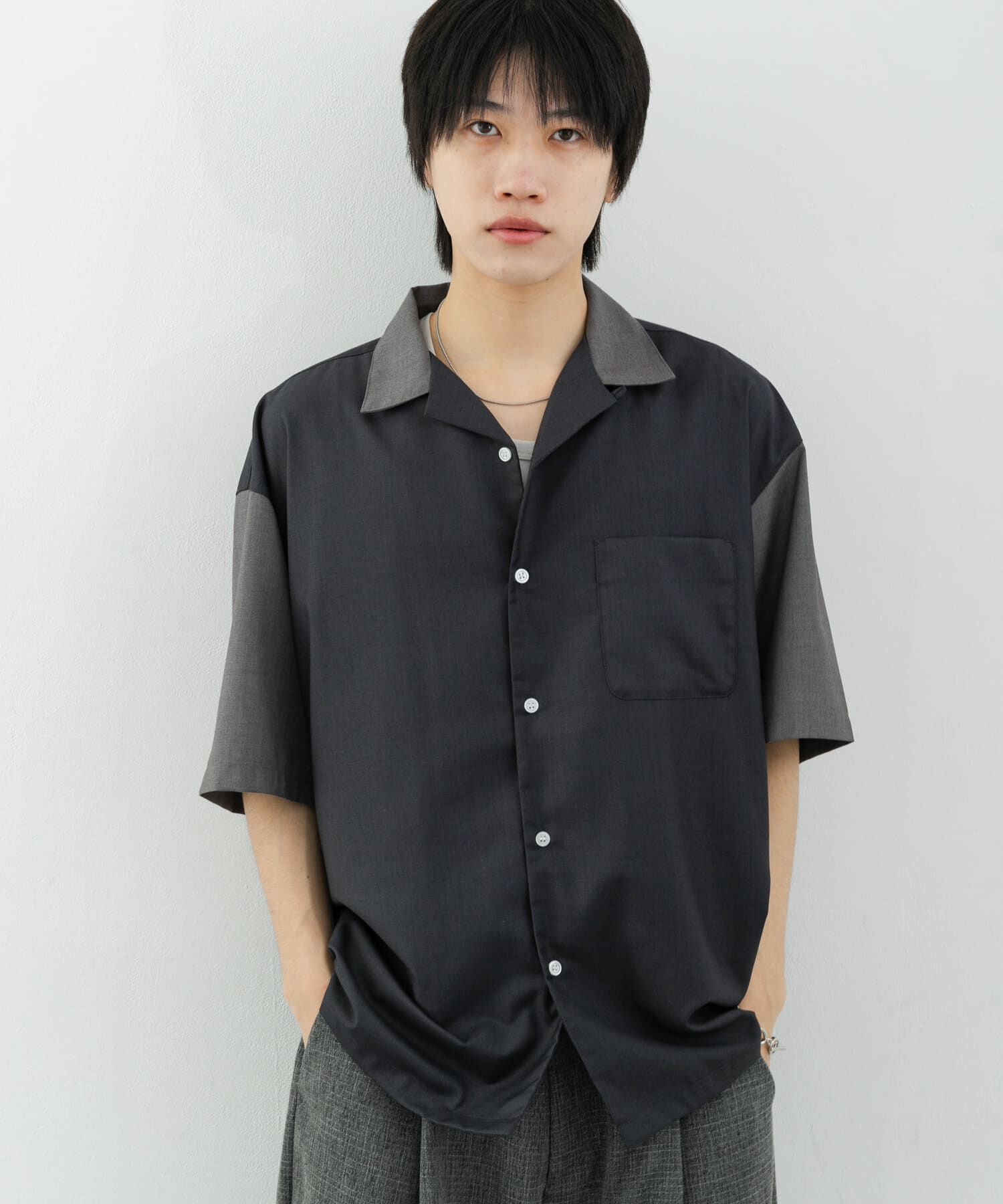 SENSE OF PLACE by URBAN RESEARCH「バイカラーオープンカラーショートスリーブシャツ」|シャツ・ブラウス|