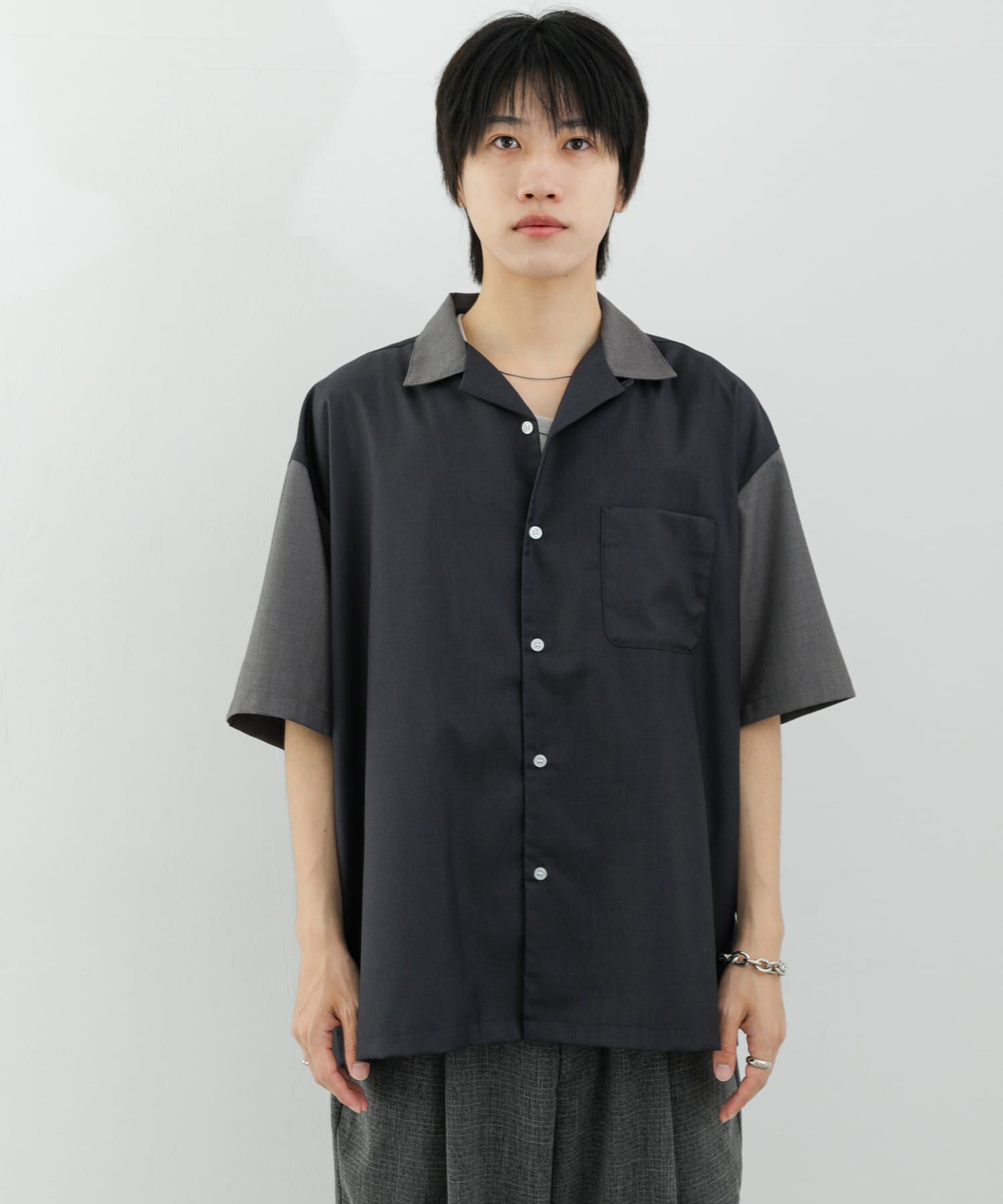 SENSE OF PLACE by URBAN RESEARCH「バイカラーオープンカラーショートスリーブシャツ」|シャツ・ブラウス|