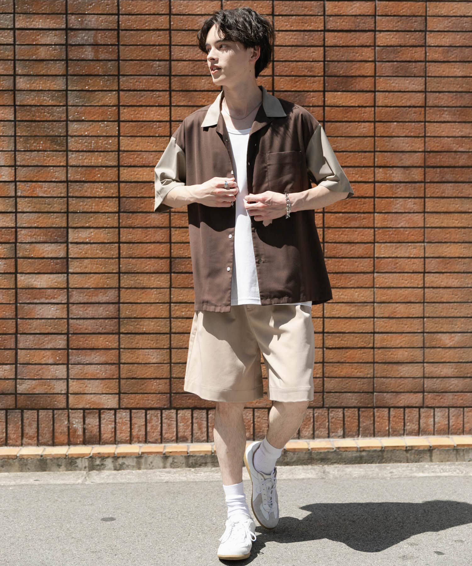 SENSE OF PLACE by URBAN RESEARCH「バイカラーオープンカラーショートスリーブシャツ」|シャツ・ブラウス|