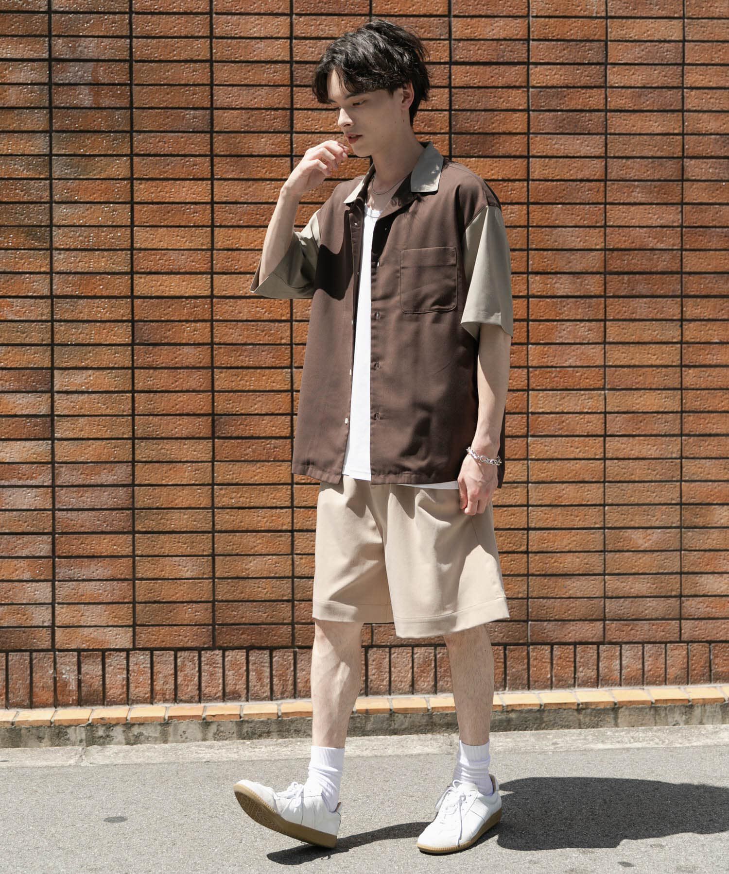 SENSE OF PLACE by URBAN RESEARCH「バイカラーオープンカラーショートスリーブシャツ」|シャツ・ブラウス|